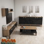 Hanah Home Sumer 2 Conjunto de Muebles de Salón Roble y Mármol